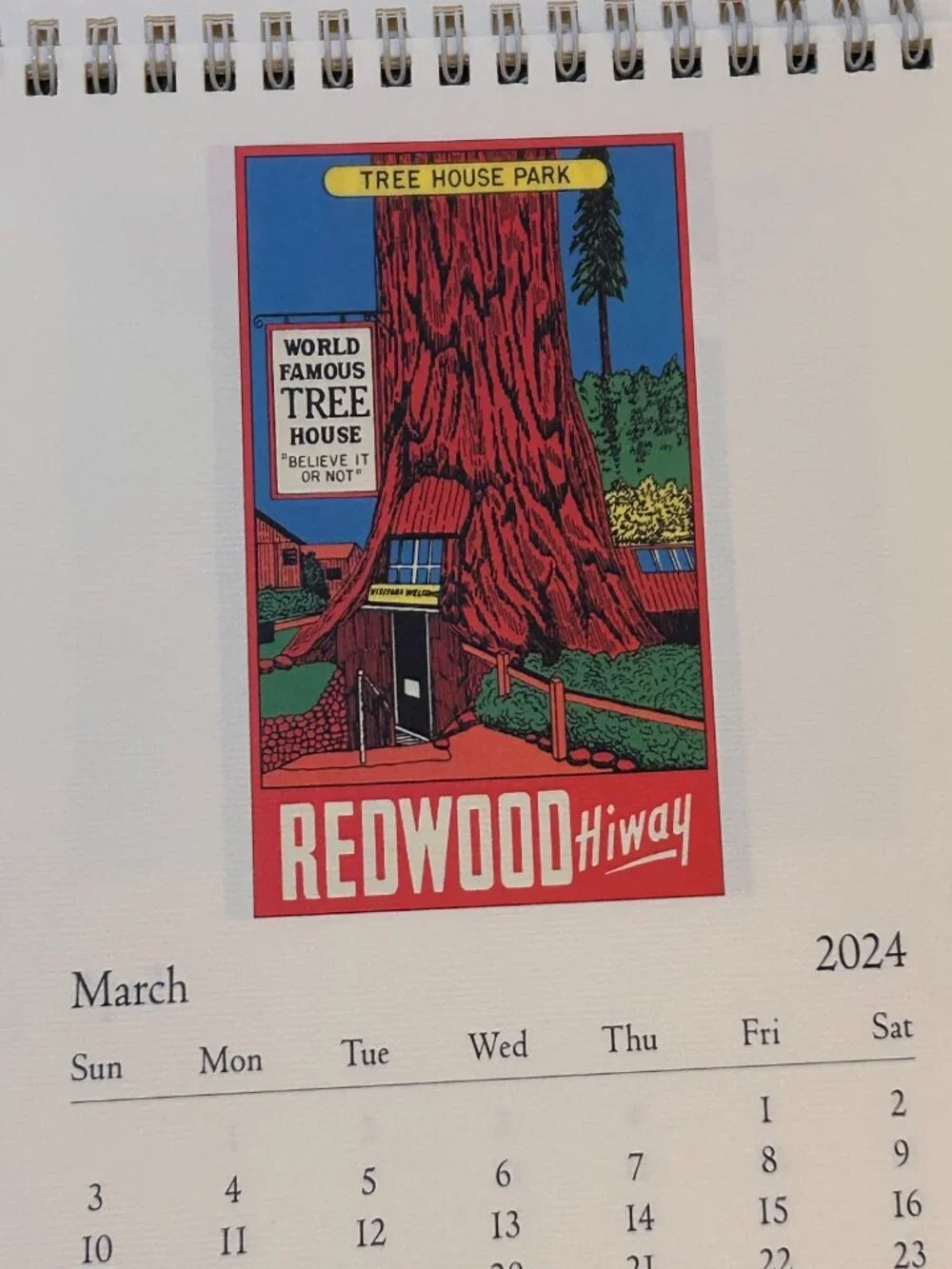California-Themed Art Desk Calendar 2024